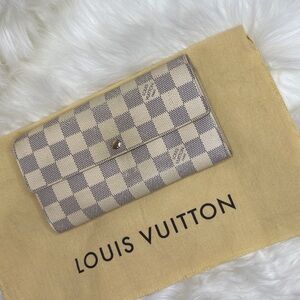Louis Vuitton Damier Azur Wallet in Cream and Gray